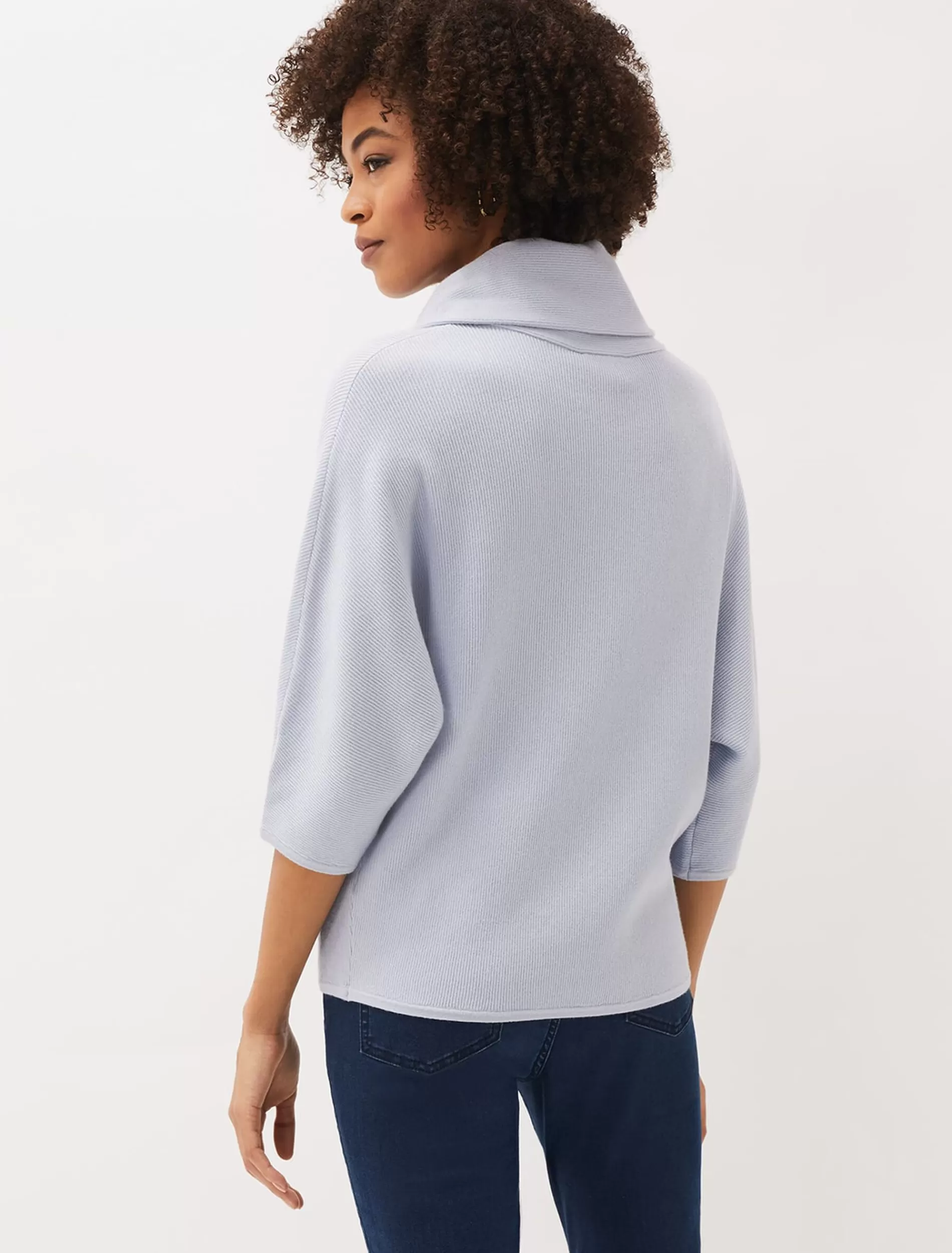 Phase Eight Camillan Cowl Neck Knit Jumper Pale Blue Clearance