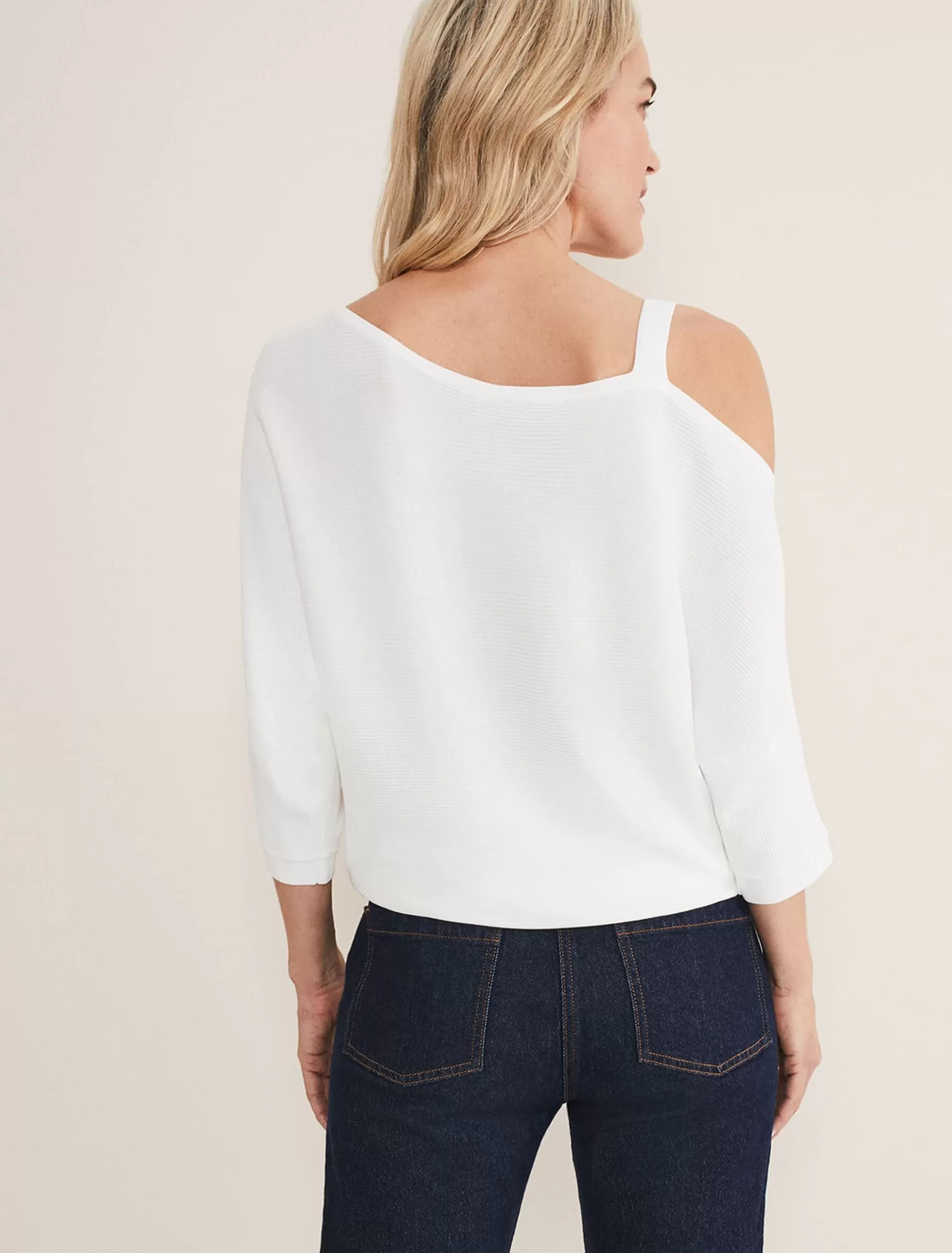 Phase Eight Evie One Shouler Ripple Knit Ivory Cheap