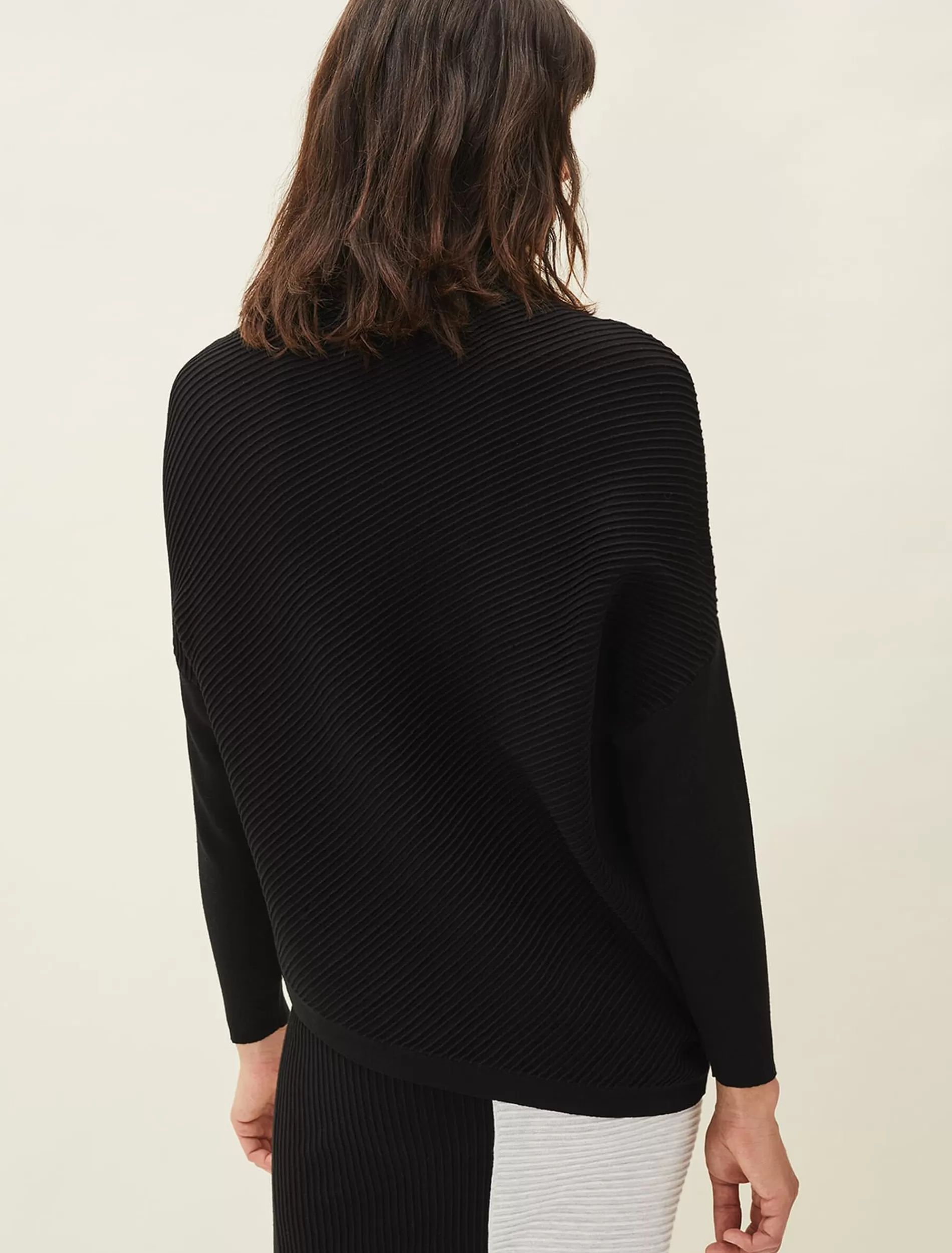 Phase Eight Flo Colourblock Knitted Co-Ord Jumper Black/Grey Shop