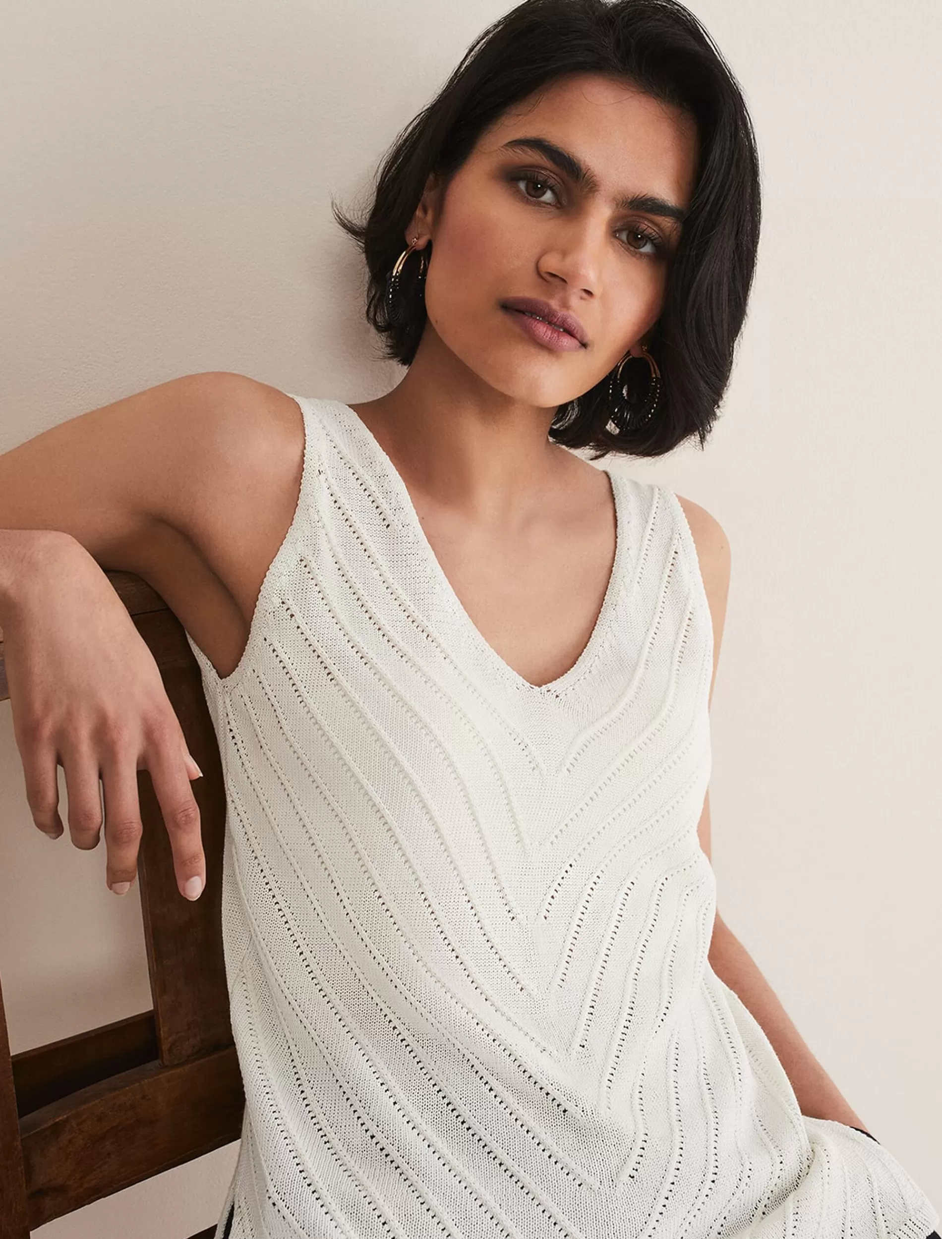 Phase Eight Freya Knitted Vest White Cheap