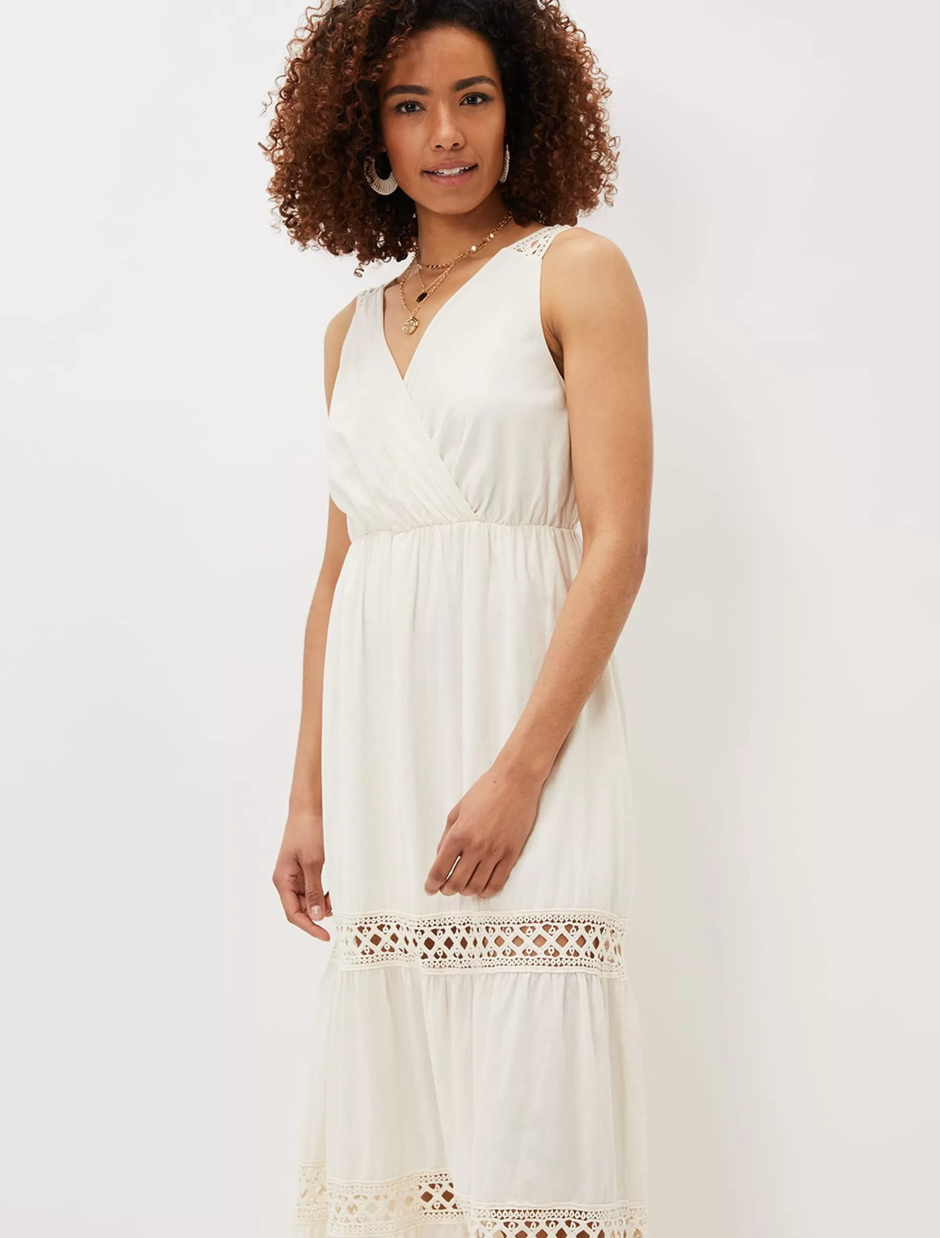 Phase Eight Mai Broderie Lace Maxi Dress Ivory Discount
