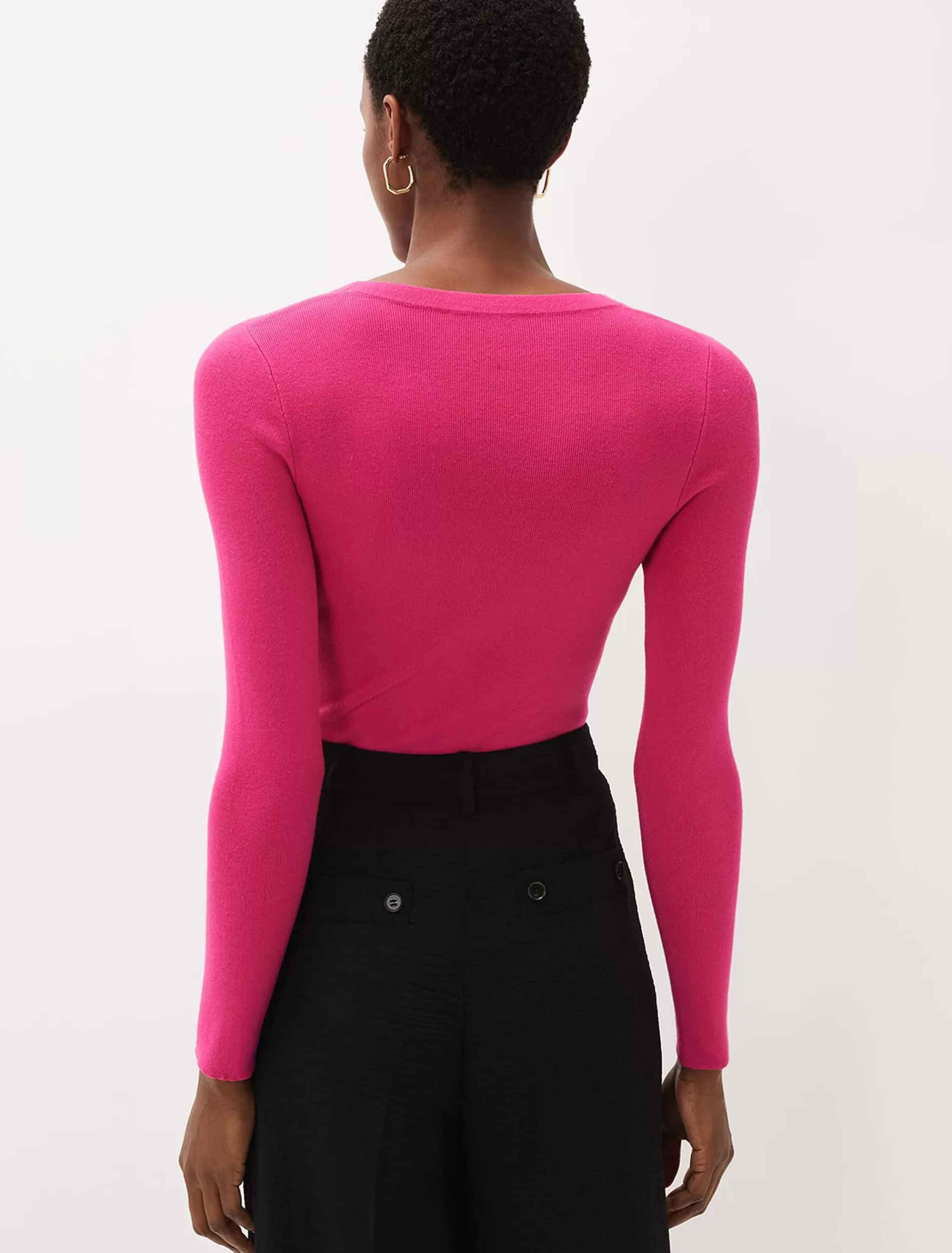 Phase Eight Molla Crew Neck Jumper Hot Pink Outlet