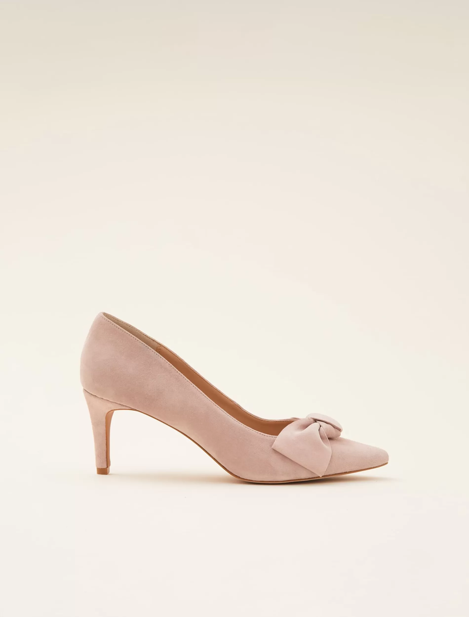 Phase Eight Sim Suede Bow Court Shoe Taupe Cheap