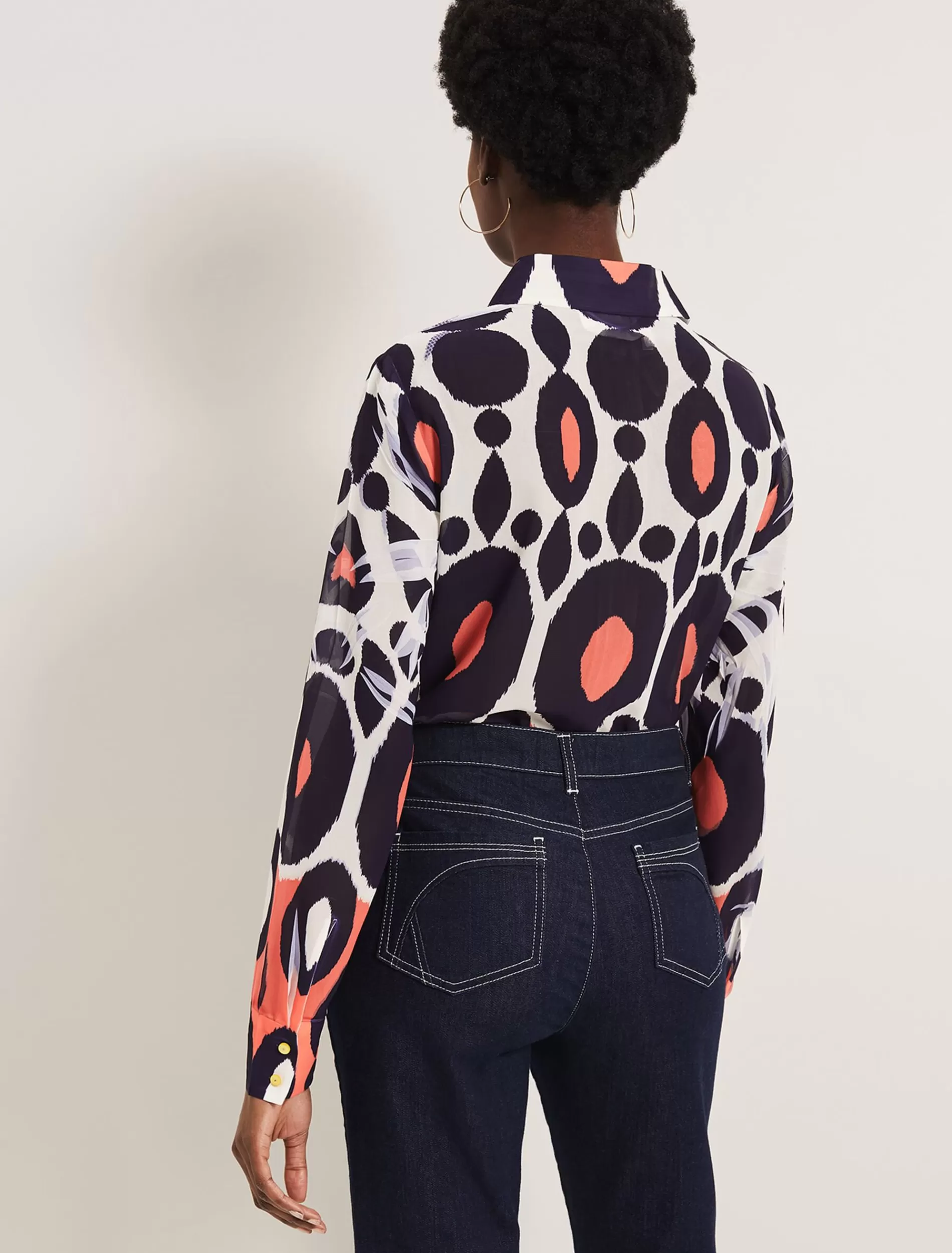 Phase Eight Zuri Print Blouse Orange/Multi Clearance